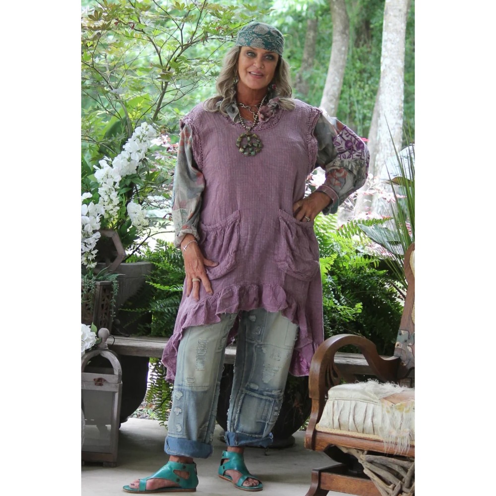 Jaded Gypsy Peace & Love Distressed Patchwork Jeans Medium Wash L/XL NEW